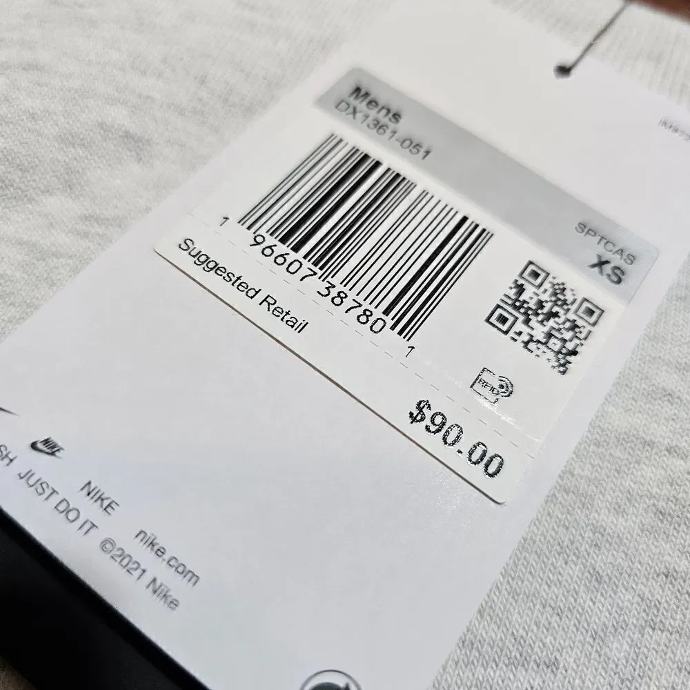 Nike Solo Swoosh Crewneck Sweatshirt Heather Grey XS Unisex Fleece DX1361-051 LE - Picture 11 of 13